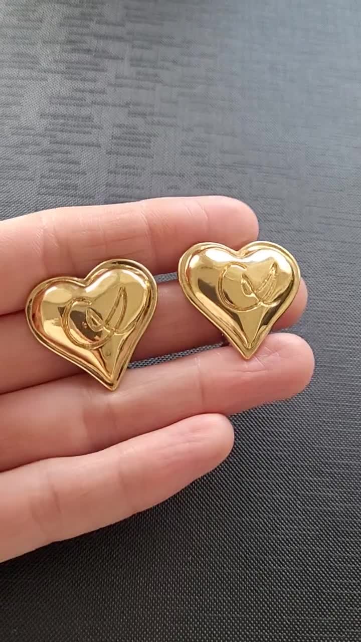 Christian Lacroix - Vintage Heart CL Earrings - Etsy