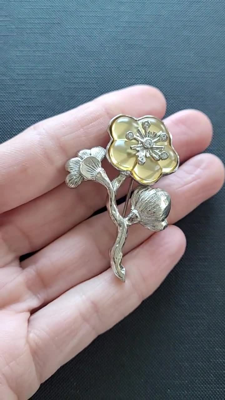 Kenzo Paris - Vintage Flower Brooch - Etsy