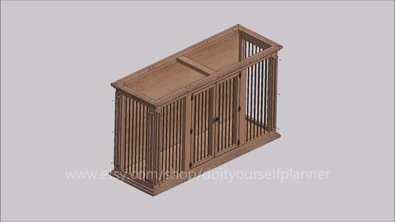 モダンな犬用ケージのプラン：DIY木製犬小屋（PDF） - Etsy 日本