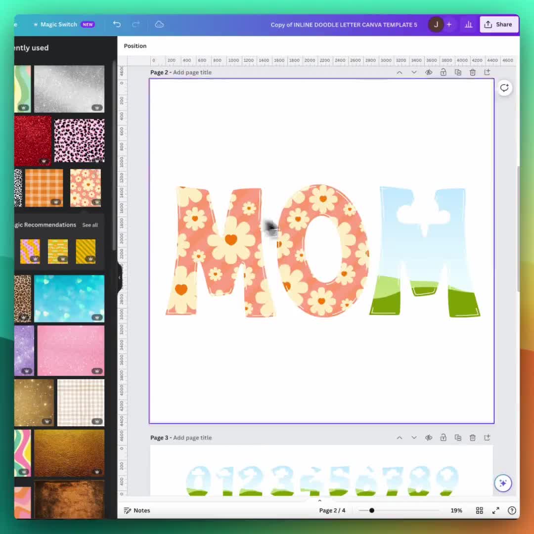 Canva Letter Frames, Fillable Doodle Letters, (2438377)