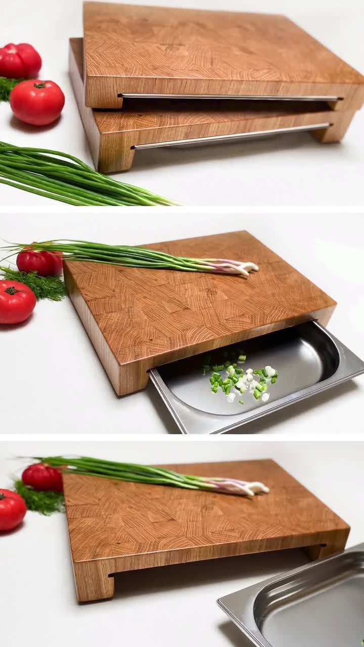 Board With Gastronorm Containers End Grain Board Butcher Block Board End Cutting  Board With Reservoir End Board With Container 