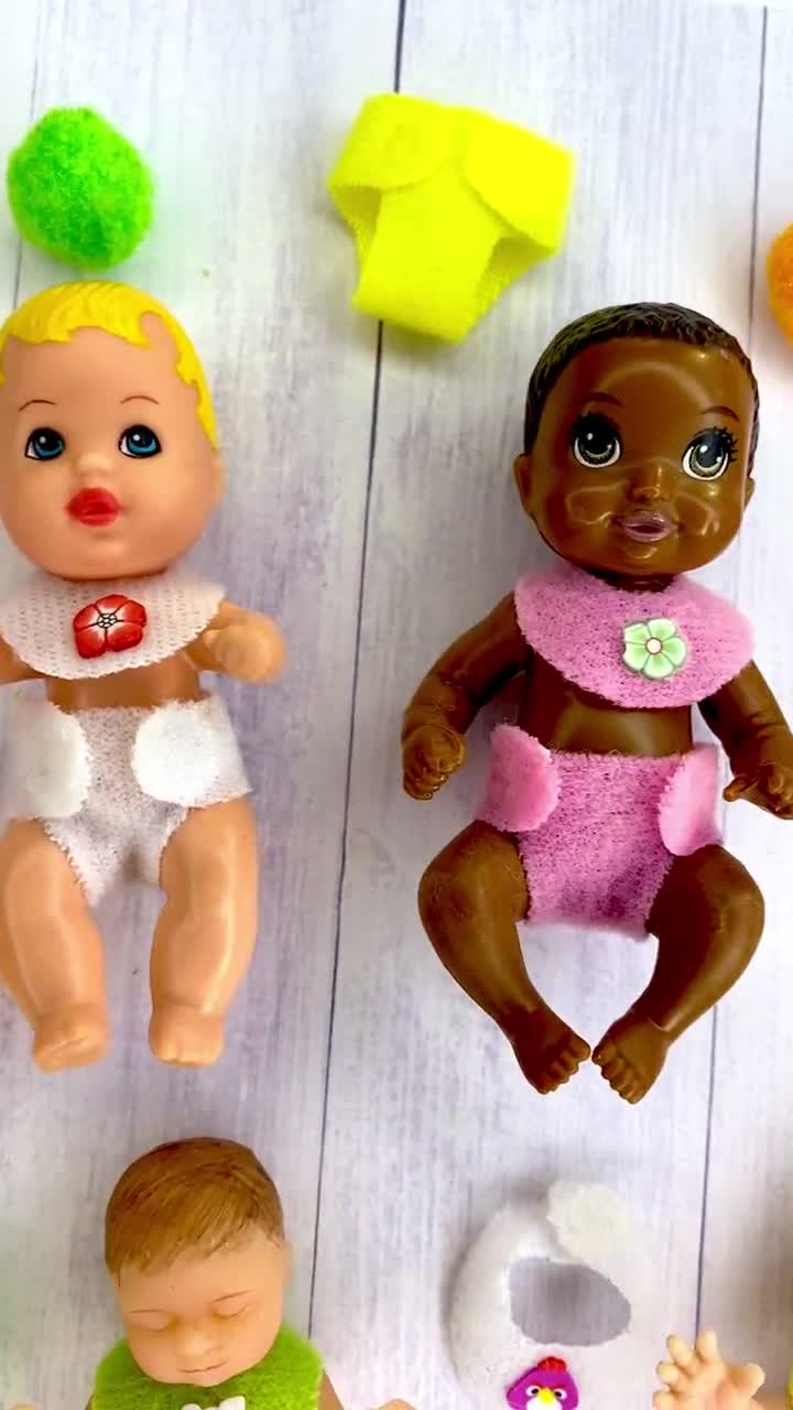 ミニチュア人形用よだれかけ＆おむつセット、3インチの赤ちゃん人形