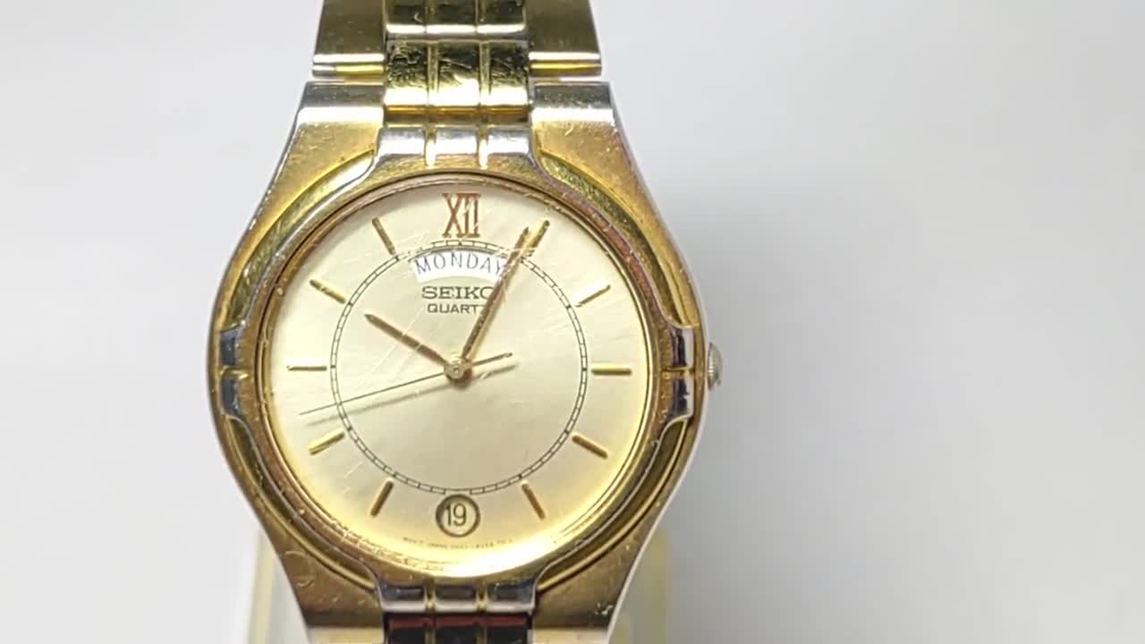 SEIKO 7N43-6A20 Gold Analog Vintage Watch Japan - Etsy