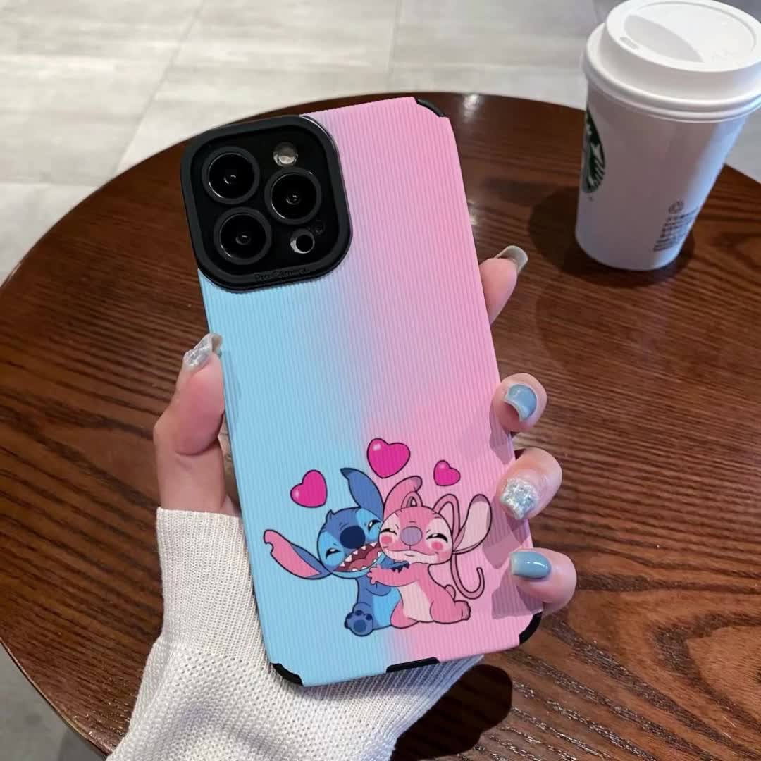 テーマパークiPhoneケース、ディズニー スティッチ＆エンジェル iPhone