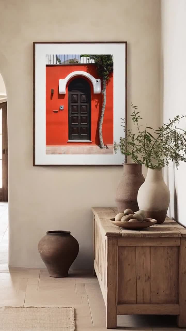 Italian Doorways Wall Art, Orange Door Art Print, Capri Italy
