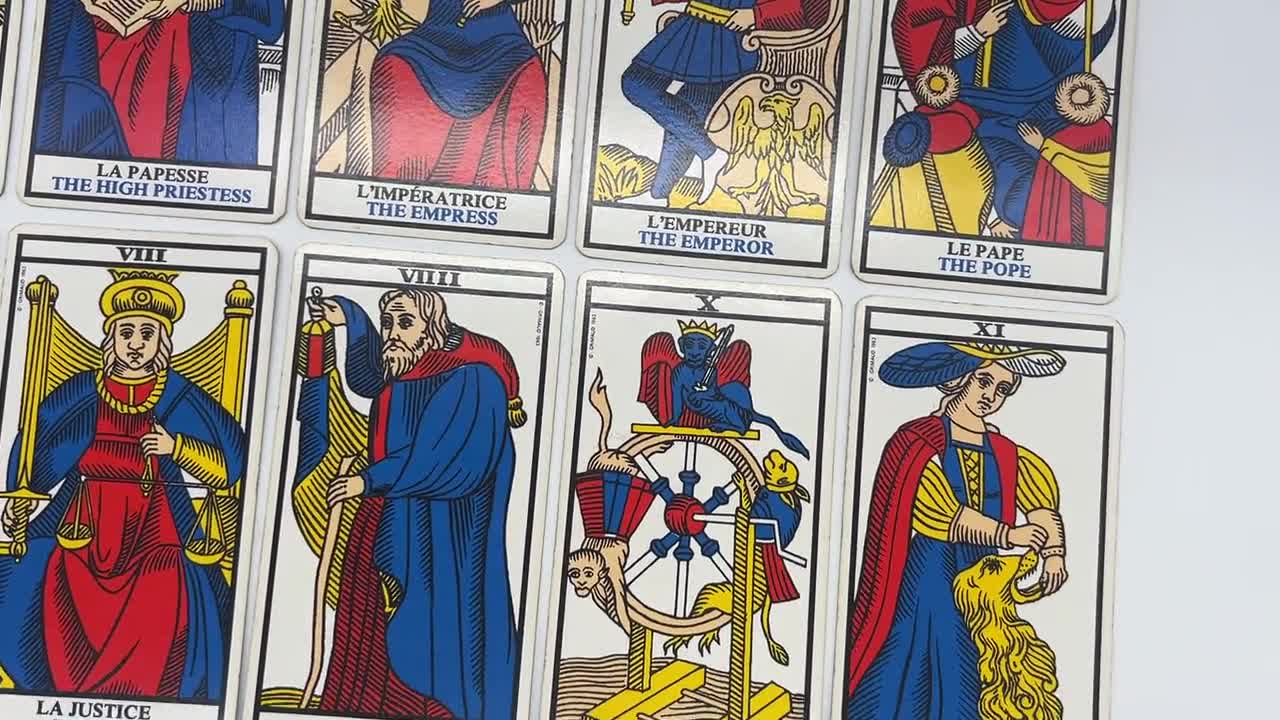 Vintage (1963) Ancien Tarot De Marseille by B. P. Grimaud