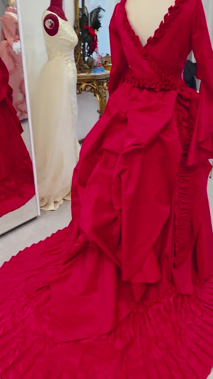 strapless open back dress Baby Jacquard Red Heart Dress  A Place In Time Children's Boutique