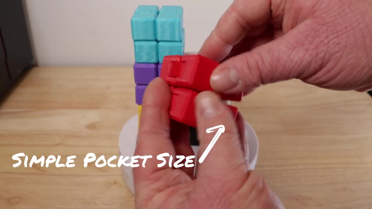 Pocket Fidget Infinity Cube – Stress Relief Toy, Desk Fidget, ADHD Sensory Toy, Office Toy, Small Gift, 3D Printed Fidget video poster