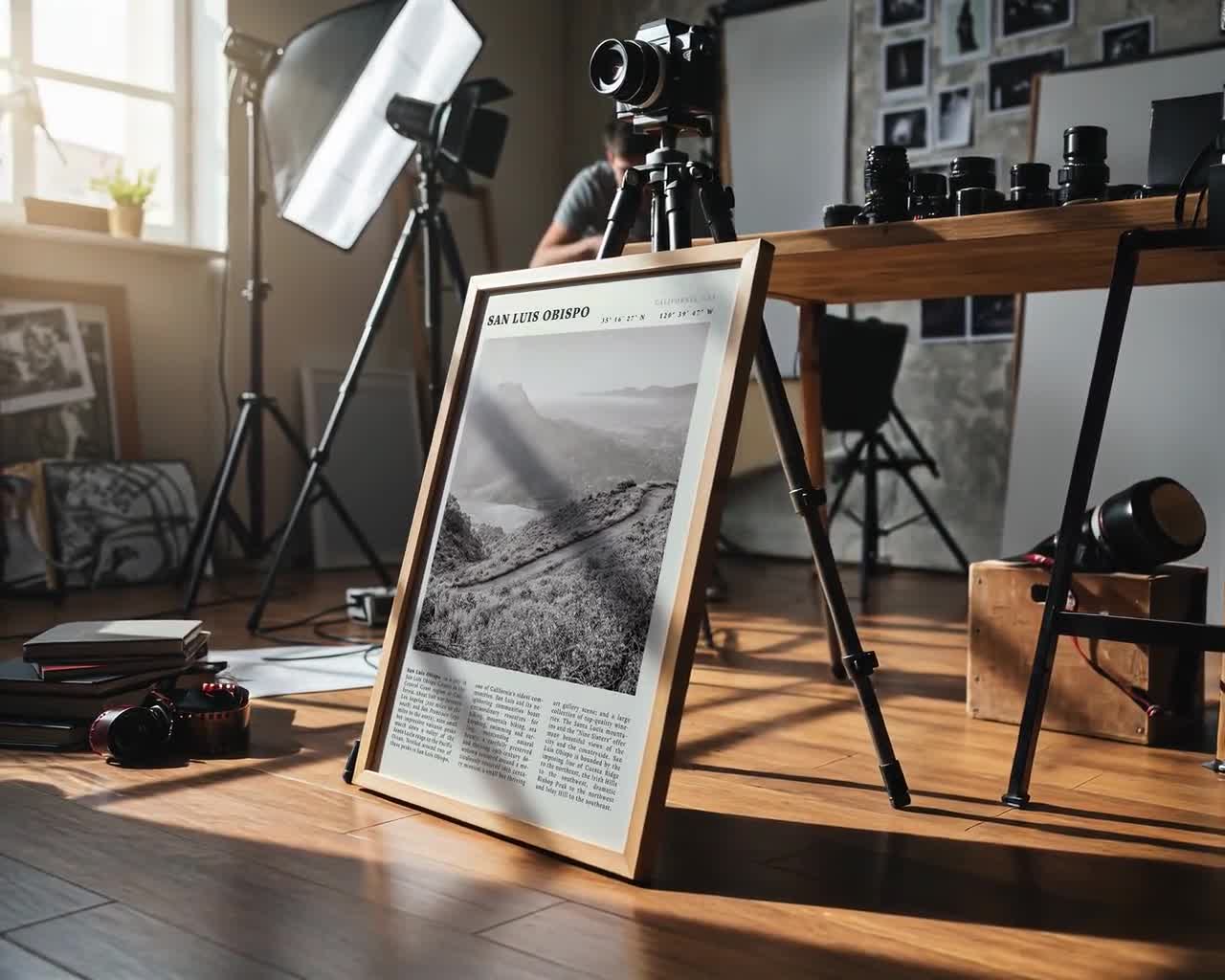 Impresión de San Luis Obispo / Póster vintage de senderismo de la costa de California video poster