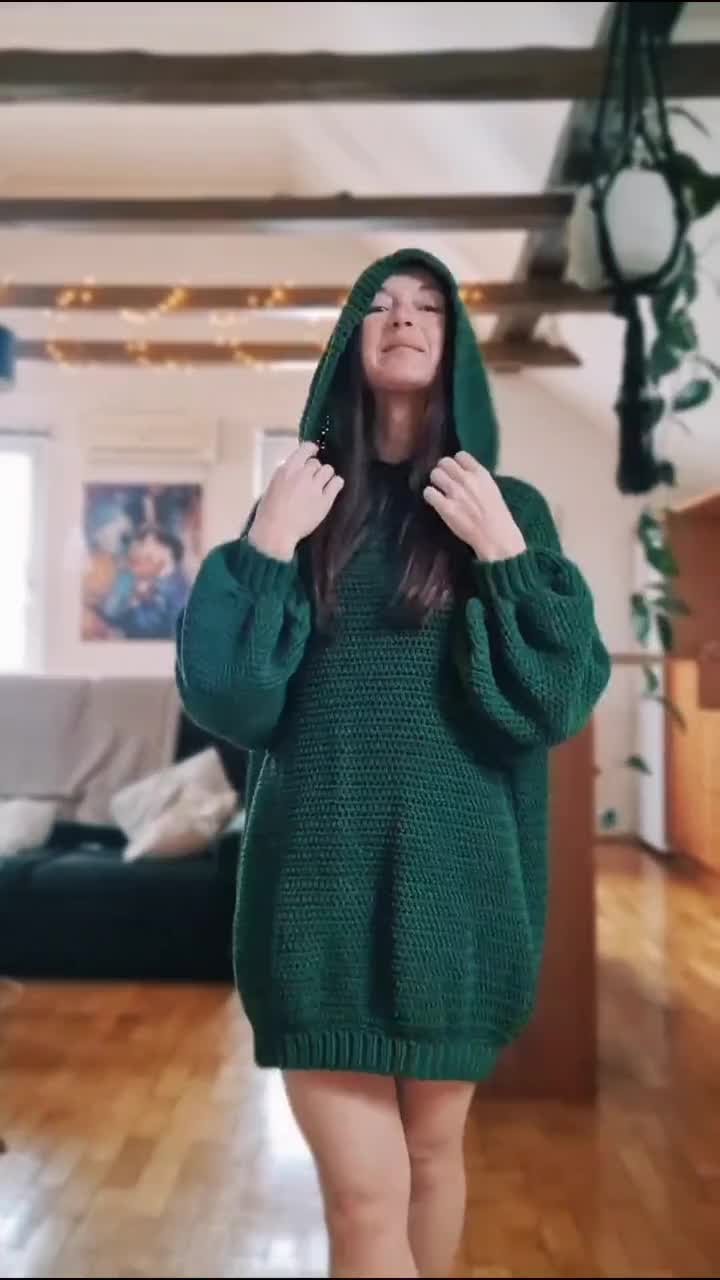 Hooded Pine Dress Crochet Pattern: Oversized, Comfy Dress with a hood (PDF  Download+Tutorial)