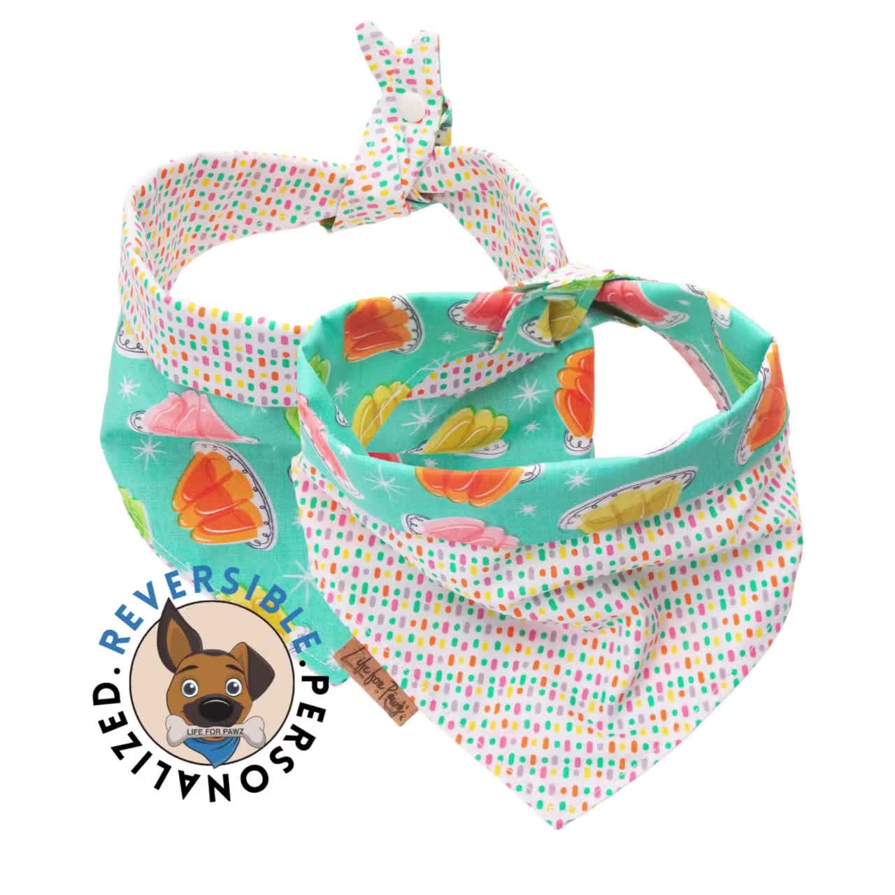 Personalized Dog Bandana - Custom Embroidered, Adjustable Neckerchief For Pets