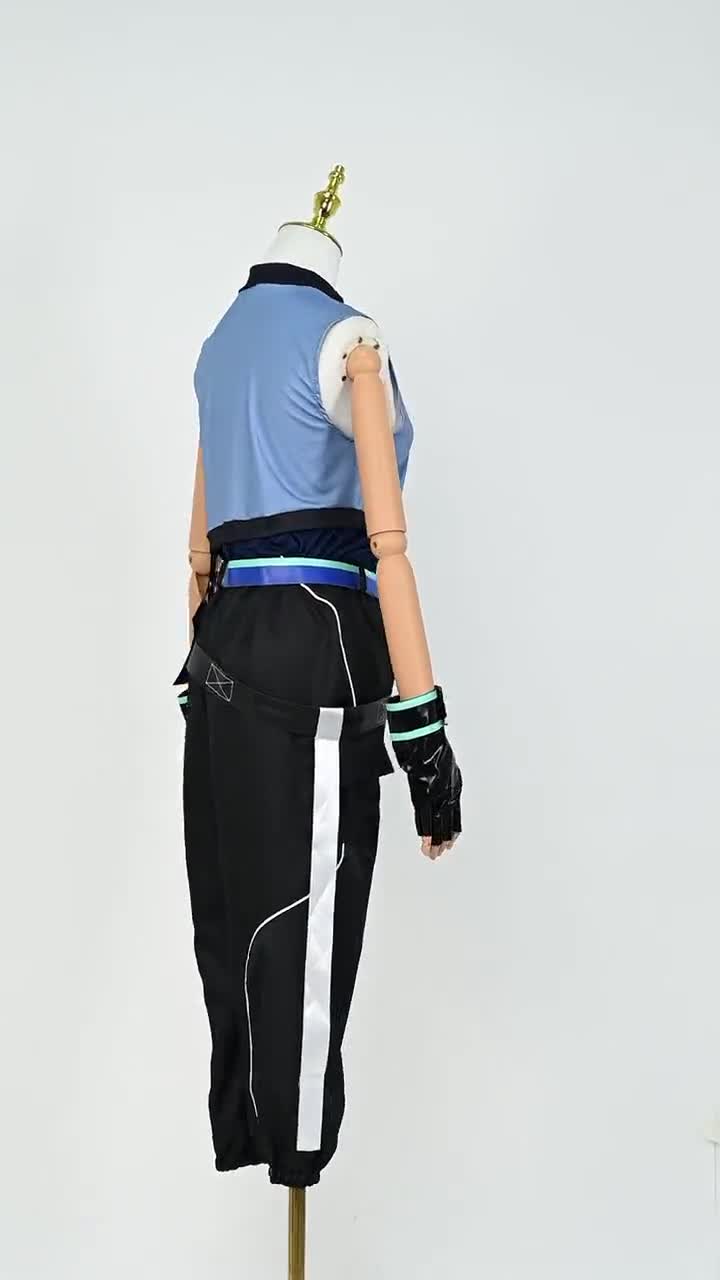 Valorant Jett Cosplay Costume Set Gender Neutral Outfit Anime