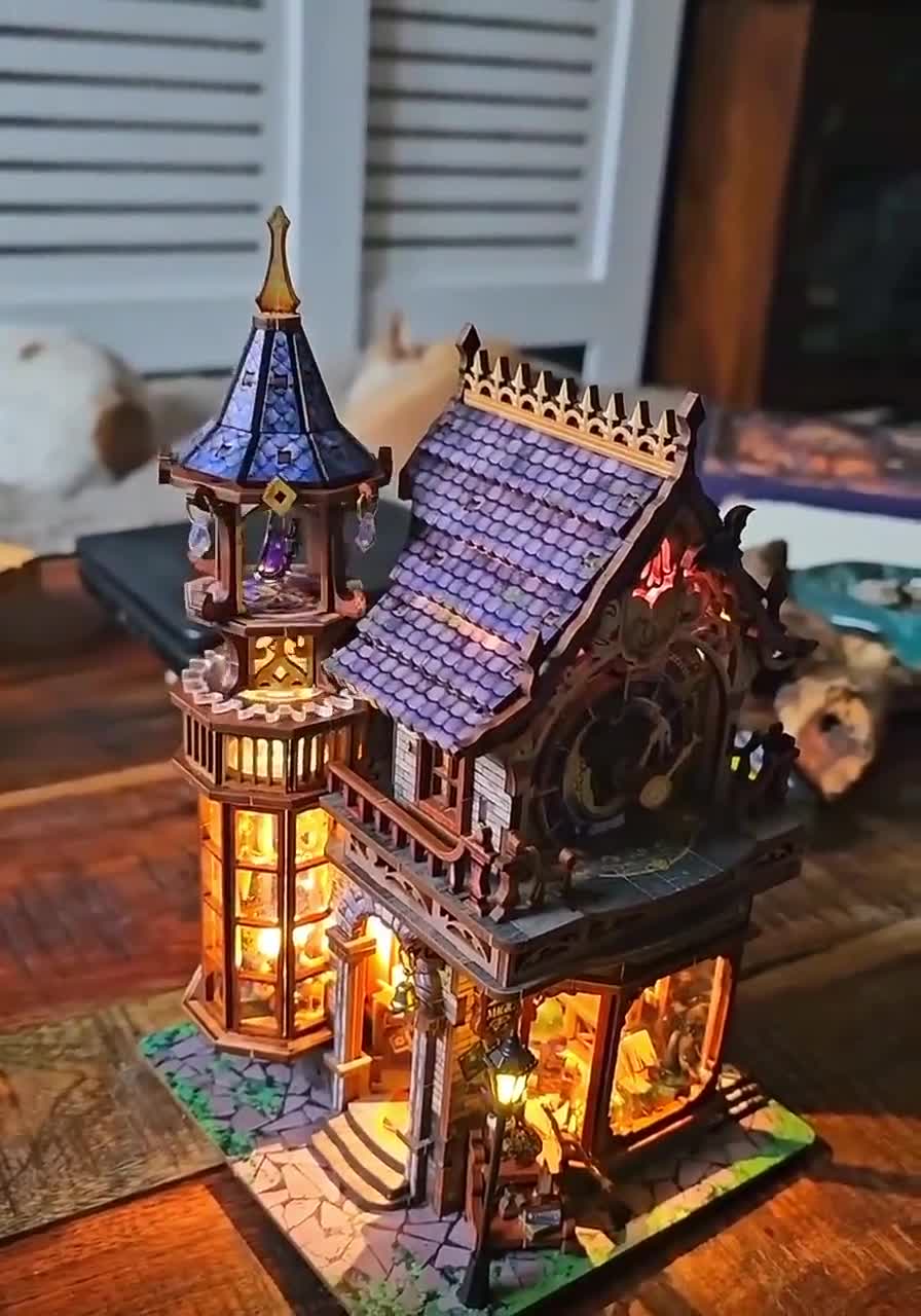 3D Wooden Clock Tower Puzzle Kit | Time Magic Miniature Model - Etsy