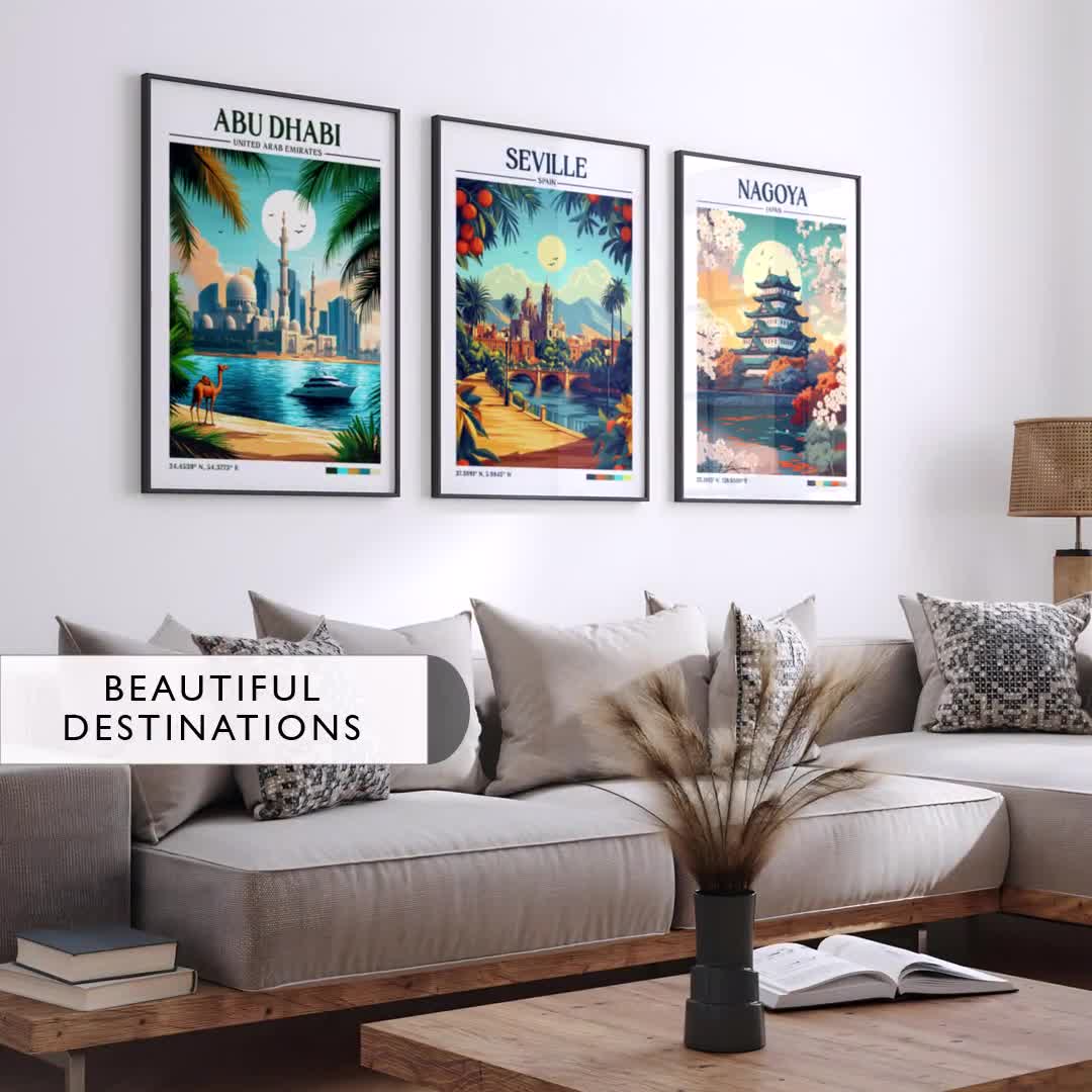 Baku Azerbaijan Retro Travel Print | Wanderlust Posters | Baku