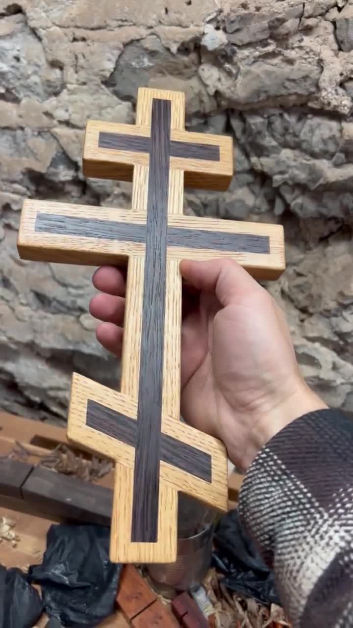 White Oak and Wenge Orthodox Wall Cross - Etsy