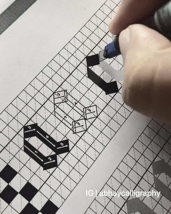 Blackletter (Fraktur) Grid Sheet - For 6mm Pilot Parallel Pen or Nib