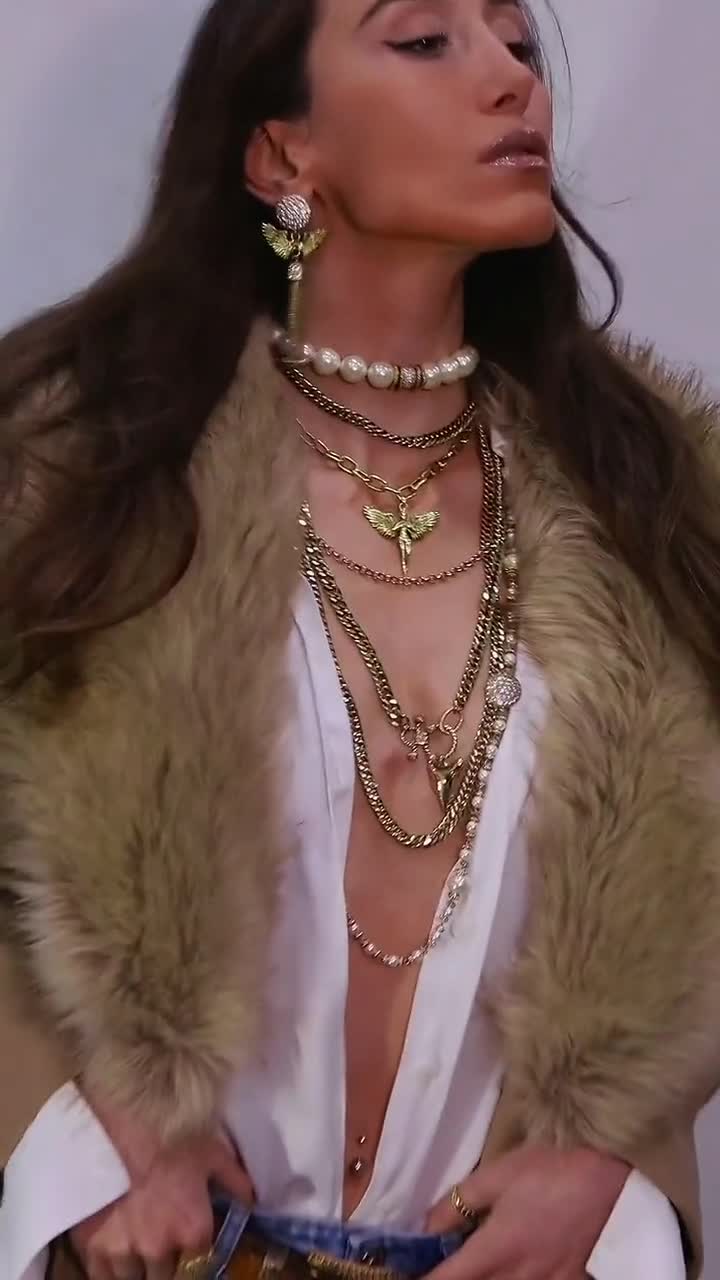 Gold Filled Angel Pendant Necklace, Angel Wings Necklace, Paperclip Chain Necklace, Handmade Jewelry video poster