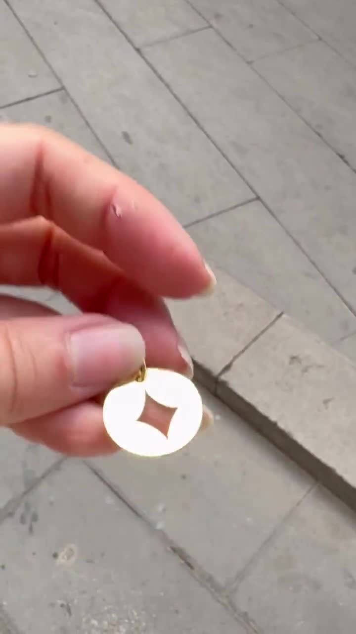 14K Solid Gold Lucky Star Necklace with Ancient Script Letters - Birthday Gift video poster