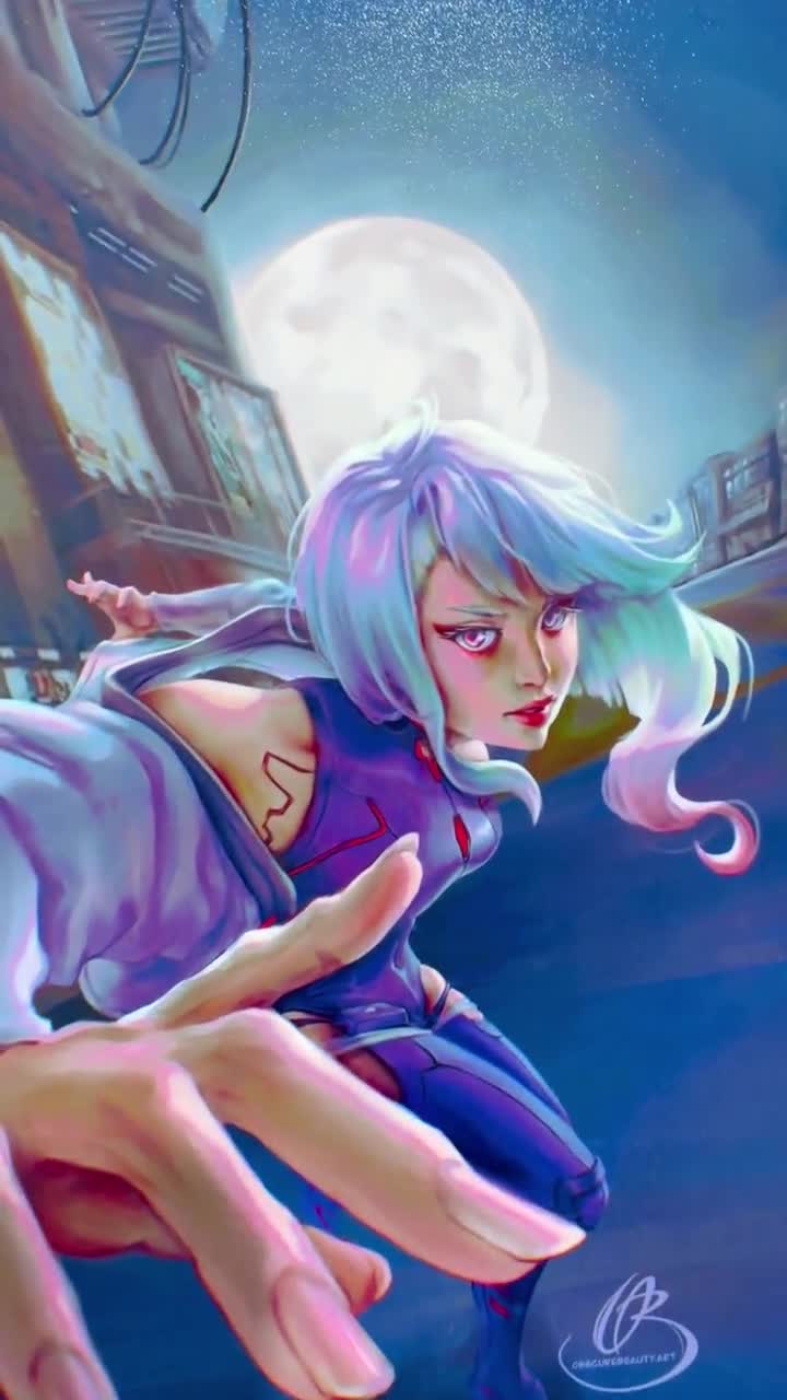 Póster de anime Cyberpunk Edgerunners – Lámina de fan art de Lucy, Arte decorativo cyberpunk video poster