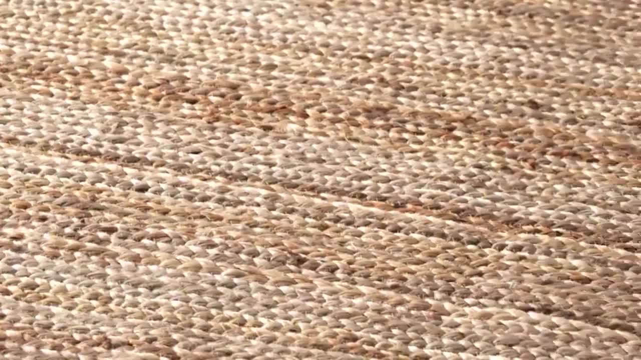 Alfombra redonda con patrón de mimbre/alfombra a cuadros/alfombras  circulares de diseño trenzado/alfombra de respaldo de goma con bordes/ alfombras de área de damas/alfombra marrón para el espacio del hogar -   España