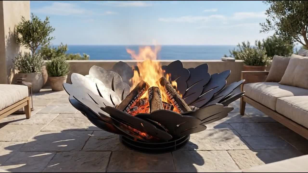 Flower Fire Pit V1. Digital Product, Files DXF, SVG for CNC