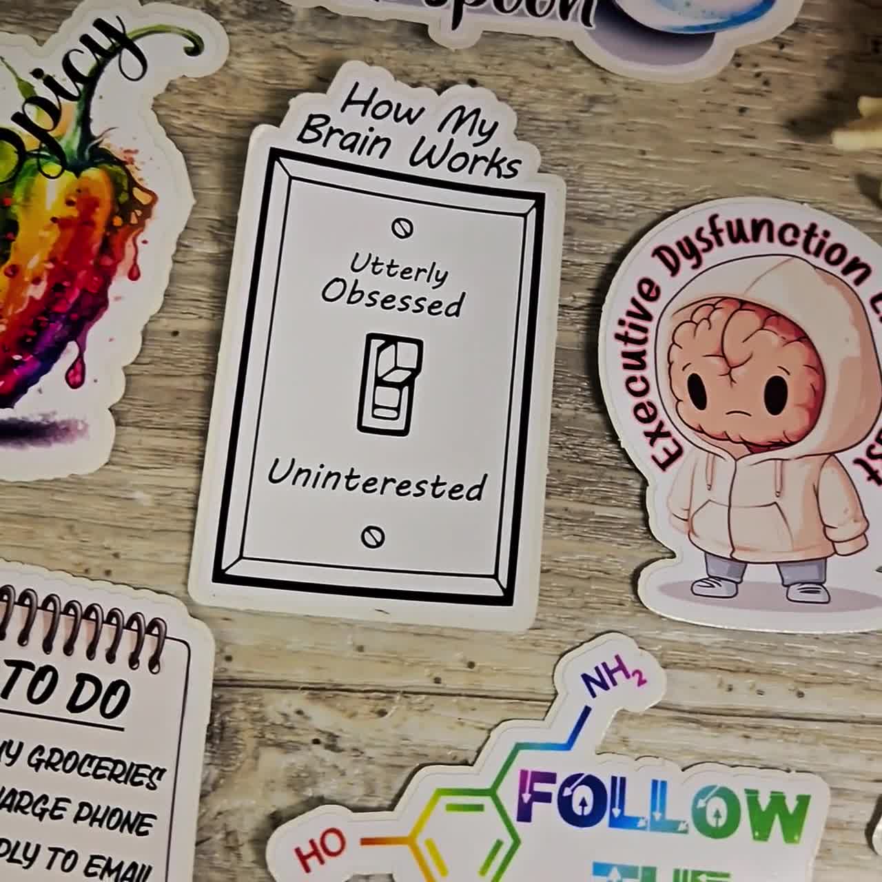 ADHD, ADD, Exekutiv Dysfunktion, Neurovielfalt, Neurospicy, Vinyl Aufkleber, Aufkleber, Dopamin, Neurodivergent, ODD video poster
