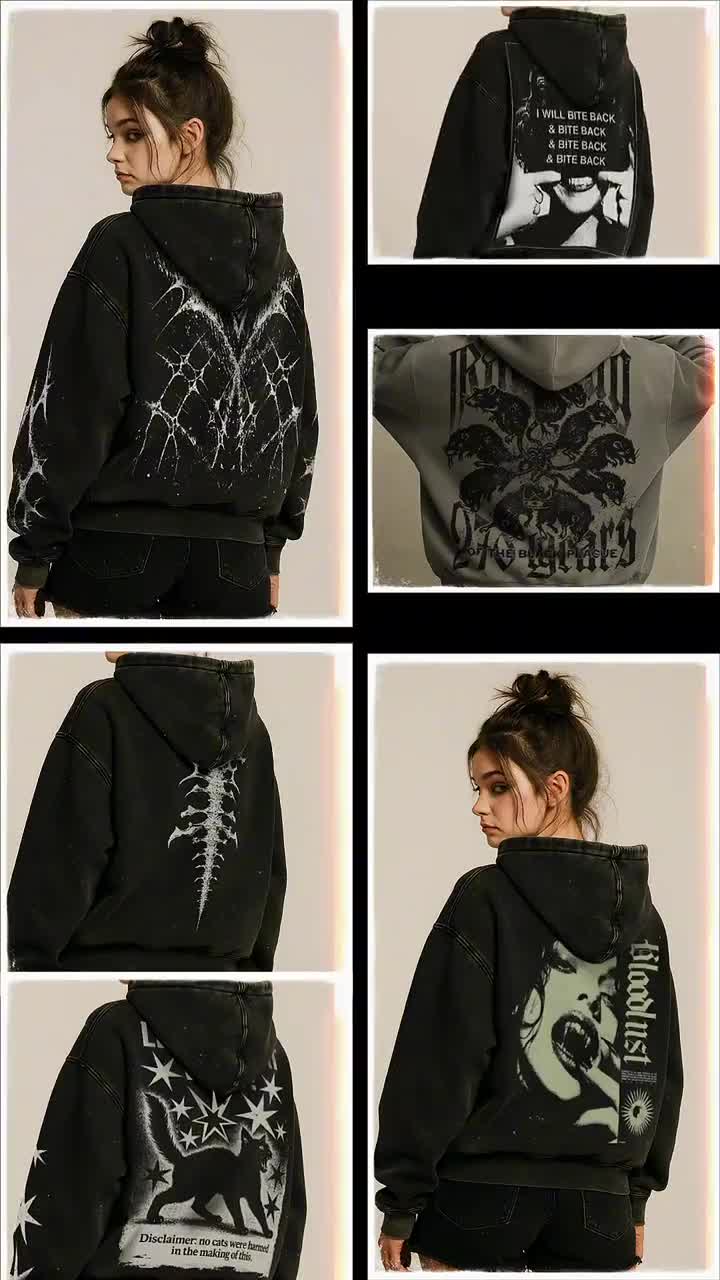Cybersigilism, Graphic Hoodie, Grunge Style, Band Style Hoodie