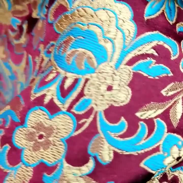 2 Colors Jacquard Gold Embossed 3D Bubble Fabric, Flower Design, Upholstery  , Sewing Fabric, 55 W by 1 Meter on SALE, Dress, Skirt Fabric 