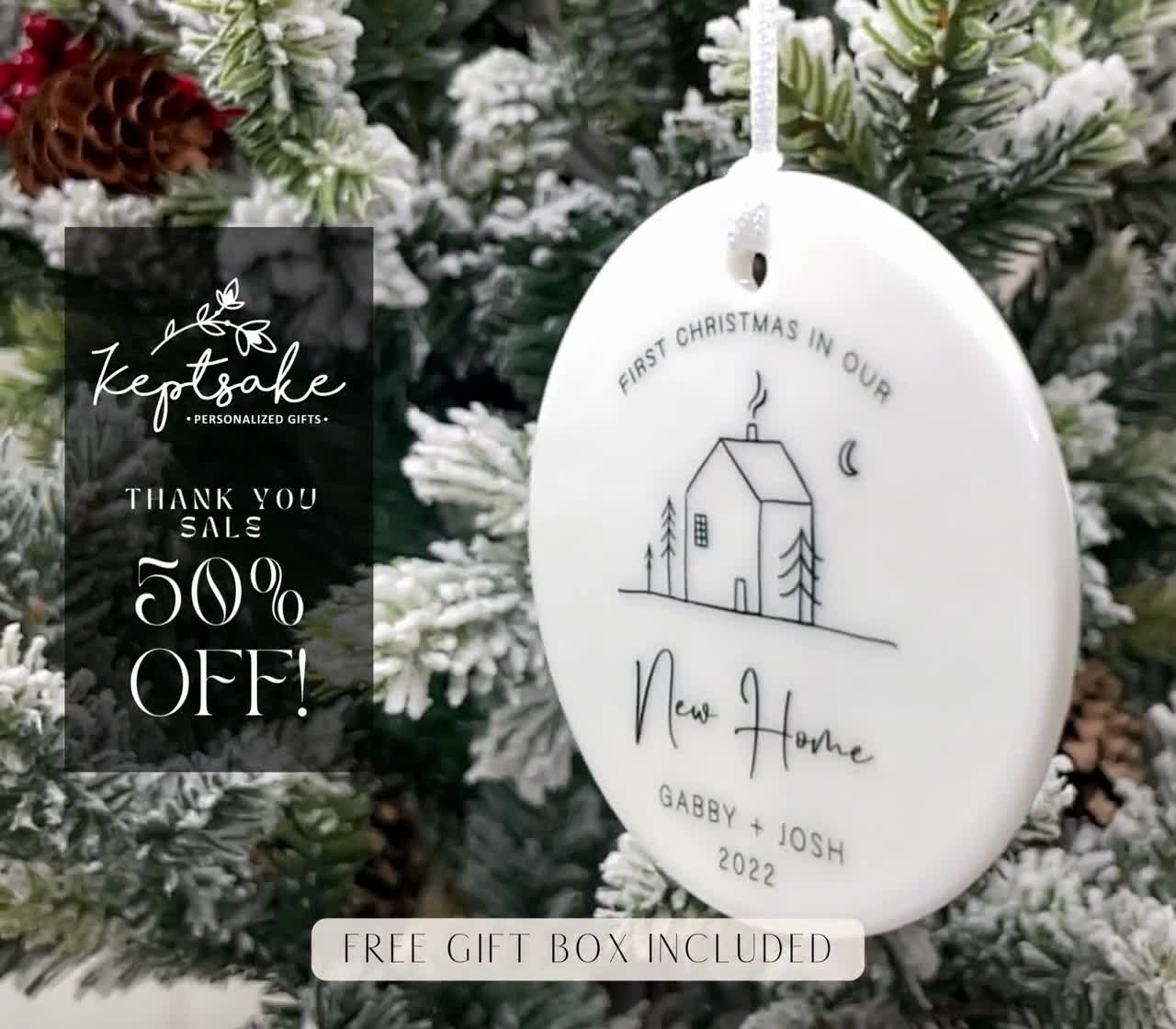 Personalized Couple Photo Ornament, Couples Gifts, Custom Photo Glass Ornament, Newlywed