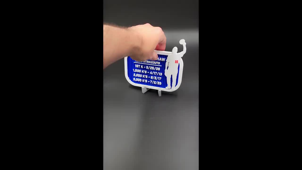 クレイトン・カーショウ 3,000奪三振 ドジャース歴史的瞬間サイン - 3D