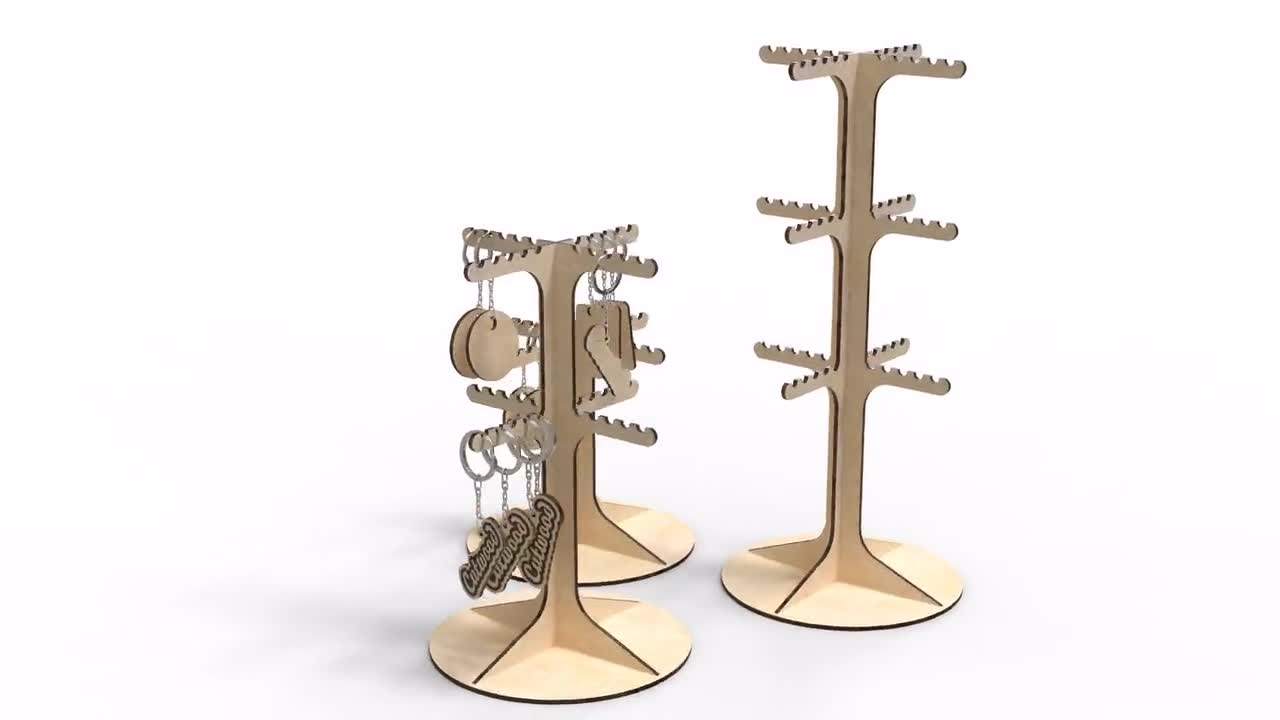 12 Tier Keychain Display Stand Laser SVG Graphic by ZenDesignsByB ·  Creative Fabrica