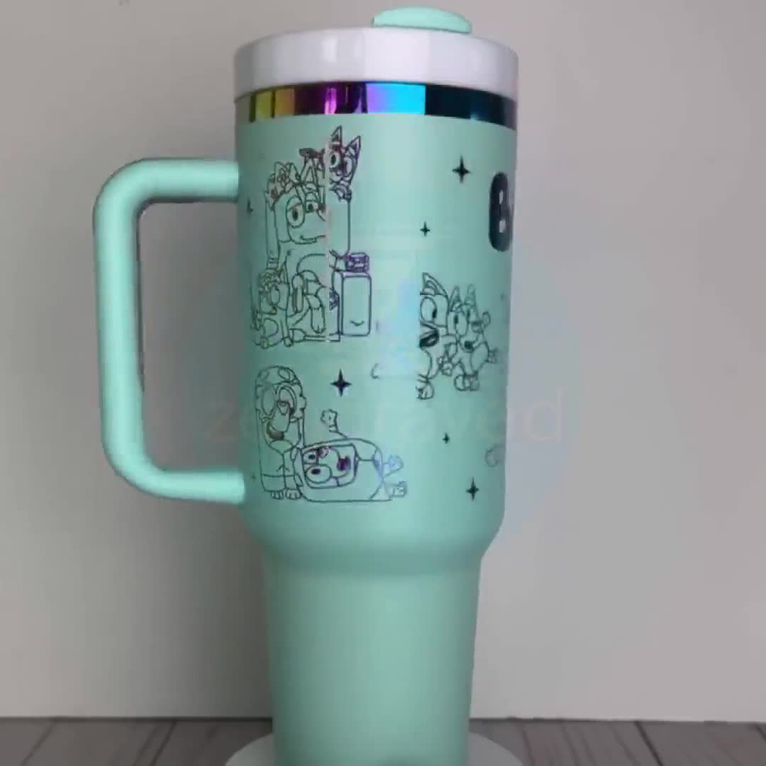 Laser Engraved Stanley 24oz IceFlow Fast Flow Bottle, Personalized Stainless Steel Bottle with integrated cap holder and Lid, Travel & Sport video poster