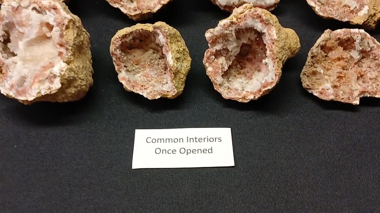 ¡Nuevo hallazgo! Geodas de cuarzo rojo hueco con anillo garantizado, del  área de Keokuk, Iowa, extraídas personalmente., image size:1280x720