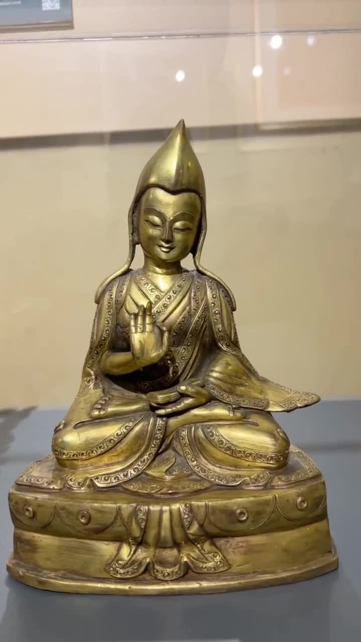 【ここにいる、、木彫金箔仏 タイ中部 ラタナコーシン初期18〜19世紀頃】仏像 タイ・金箔青銅仏像 ラタナコーシン朝期 18〜19世紀頃 中空鋳造 礼拝用