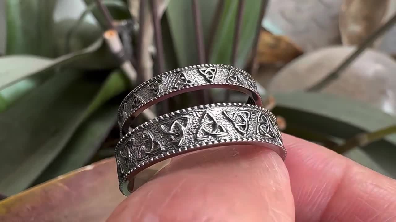 HIJONES Stainless Steel Celtic Knot Ring - Eternity Promise Band For Men & Women - View #2