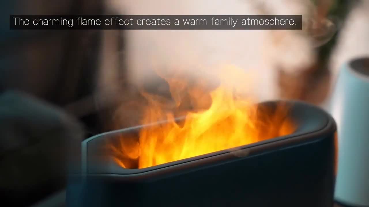Flamme Luftbefeuchter, Duftöl Lufterfrischer 240ML, LED