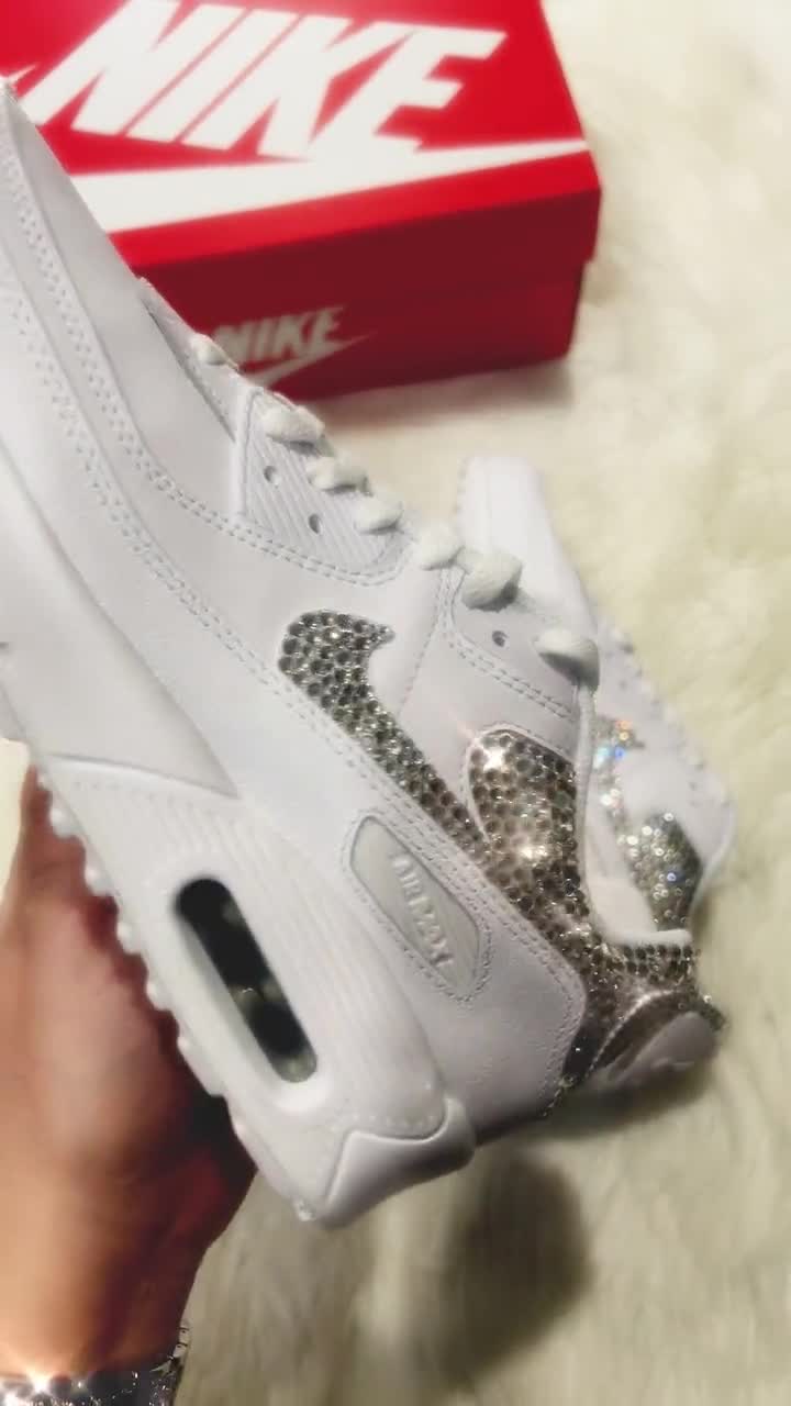 Bling Swarovski Nike Mens Air Max 90 Custom Swarovski bling Sneakers Nike Shoes video poster