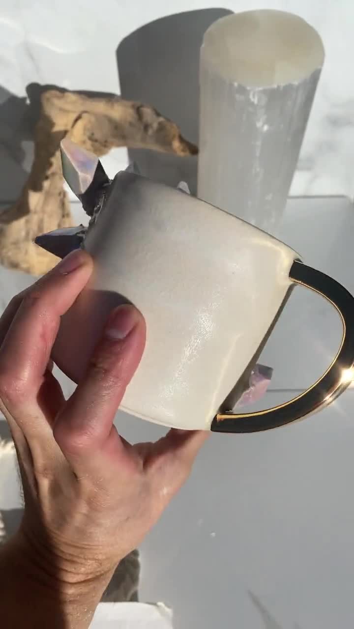 Aura Prism Crystal Mug Handmade Mug for a Unique and Artistic Way to Enjoy  Your Favorite Hot Beverage With a Touch of Natural Beauty 