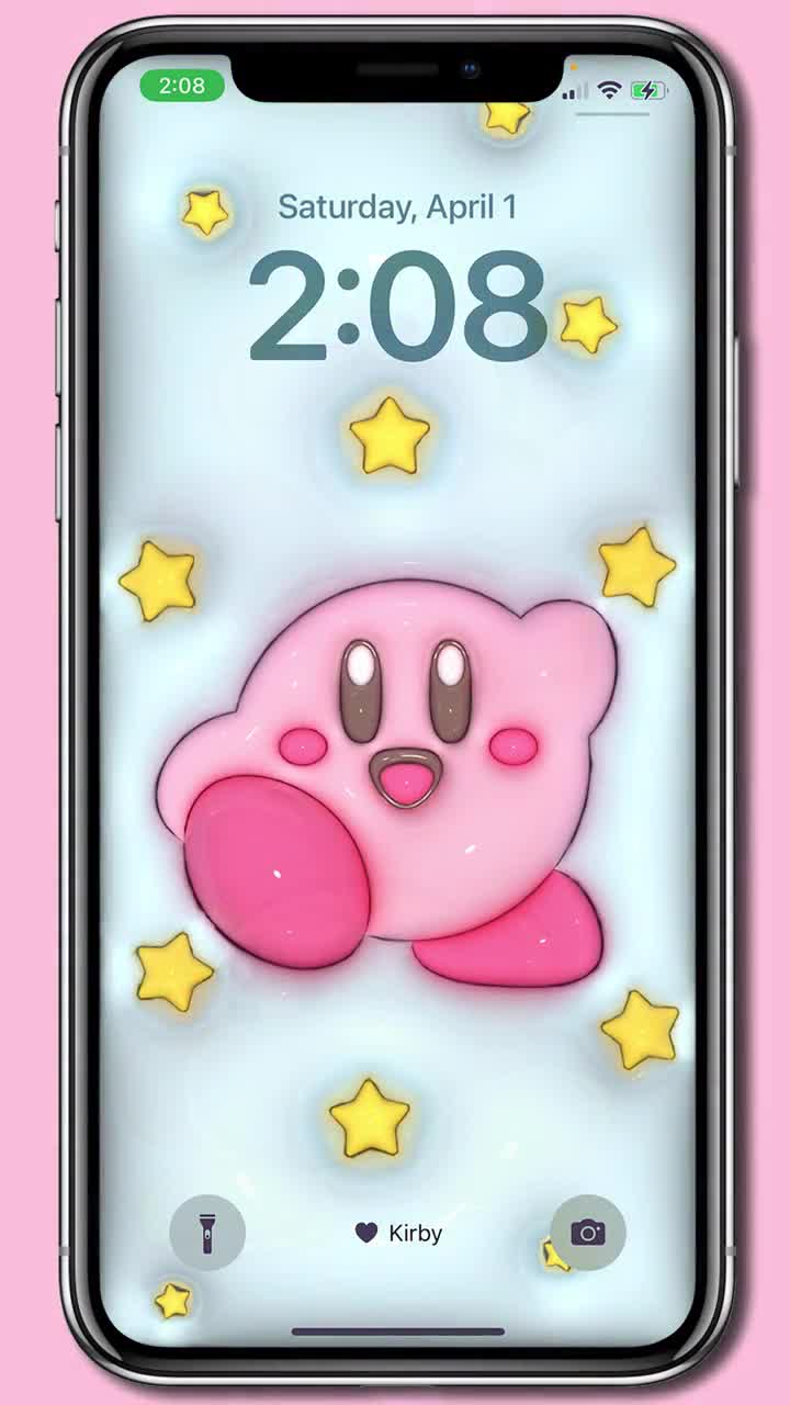 Kirby 3D Phone Wallpapers set of 5 Inflated Wallpaper Cute - Etsy
