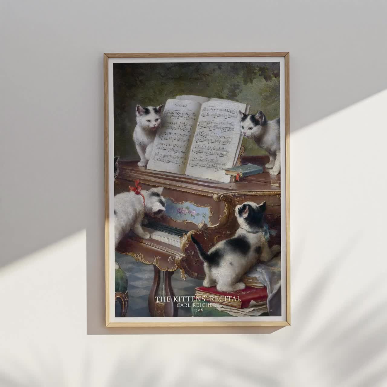 ヴィンテージ猫ポスター「子猫のリサイタル」カール・ライヒェルト作