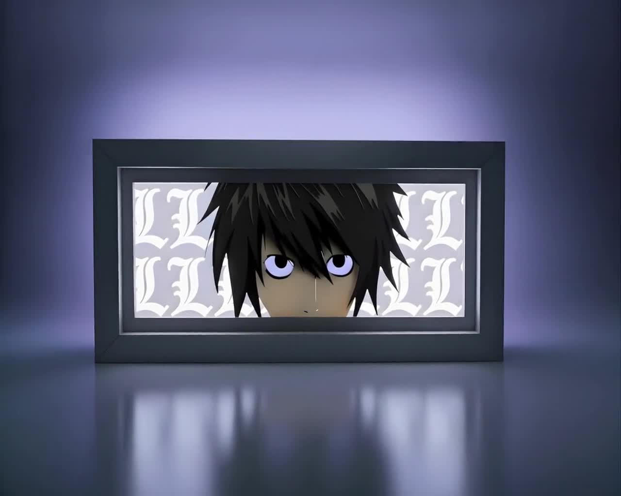L Light Box | Death Note LED Light-up Shadow Box | L Lawliet Anime