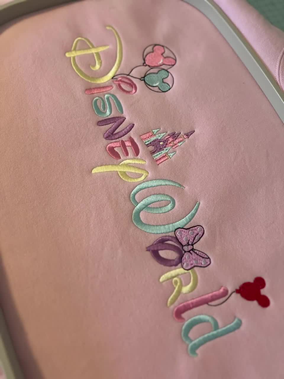 WDW Embroidered Crewneck Sweatshirt, WDW Embroidered tshirt, Walt Disney world, Walt Disney world shirt, Walt Disney embroidery, Disney video poster