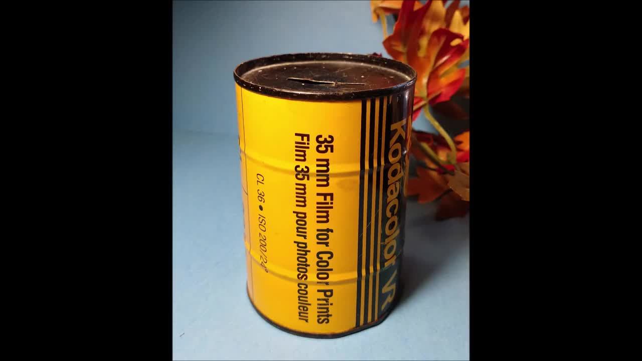 Rare Vintage Piggy Bank 4 Coin Bank Promo Kodak Film Reel 35mm