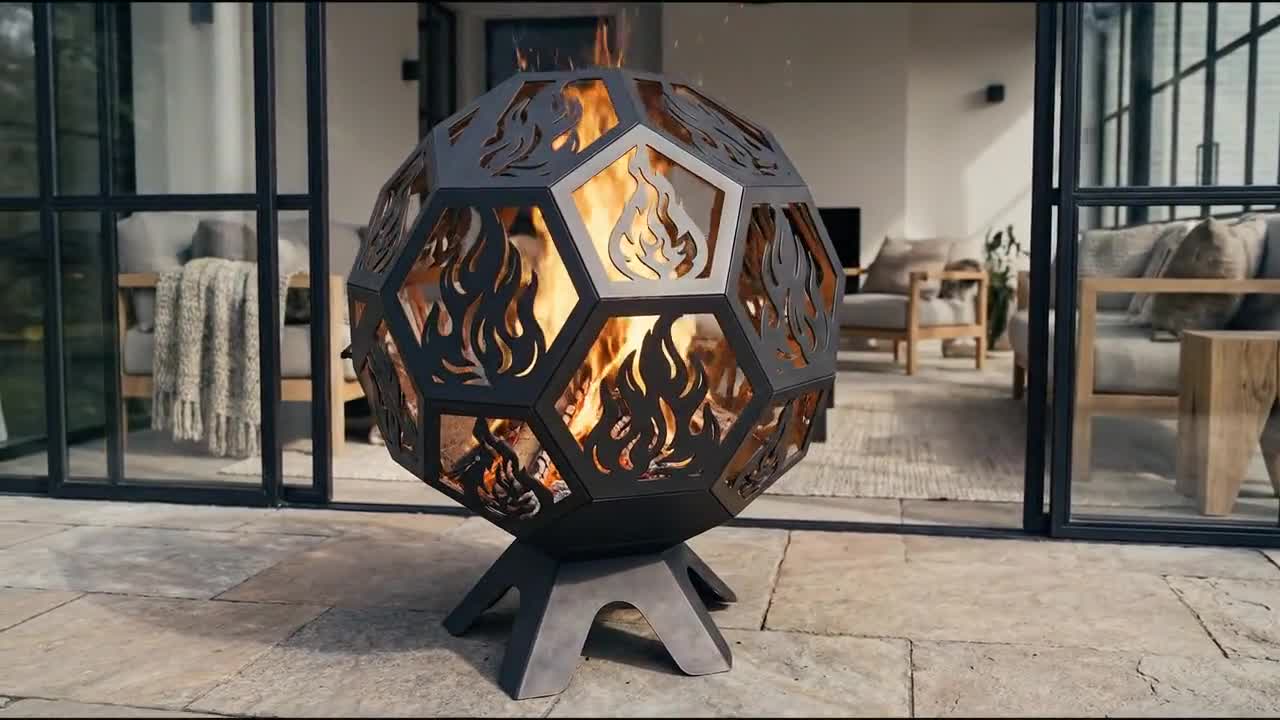 Fireball With Lid. Digital Product, Files DXF, SVG for CNC, Plasma