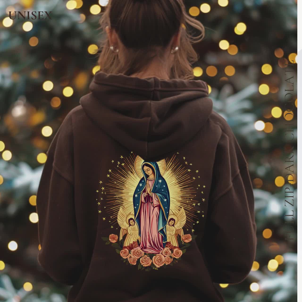 Zip-up Our Lady of Guadalupe Hoodie | Virgin Mary Zip-up
