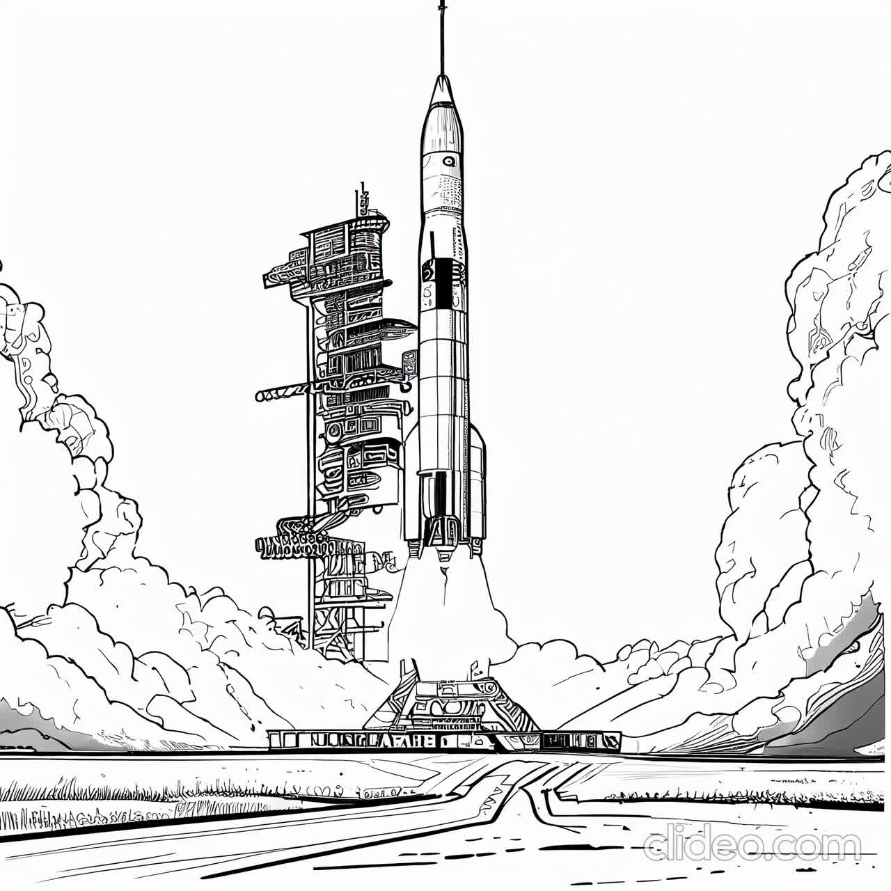 ロケットと宇宙の塗り絵20枚｜アポロ、サターンV、宇宙飛行士、銀河
