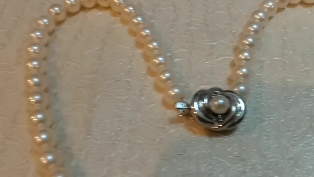 TASAKI アコヤ真珠ネックレス 7mm - 43cm - シルバーフローラル 
