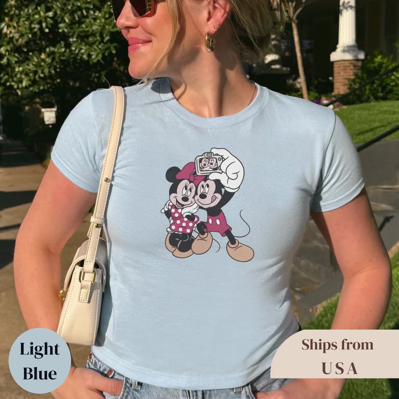 Retro Mickey Mouse Selfie Pose Baby Tee, Disney Mickey Minnie Mouse Selfie Pose Baby Tee, Retro Disney Trip, Y2k 90s Style Mickey Mouse Tee video poster