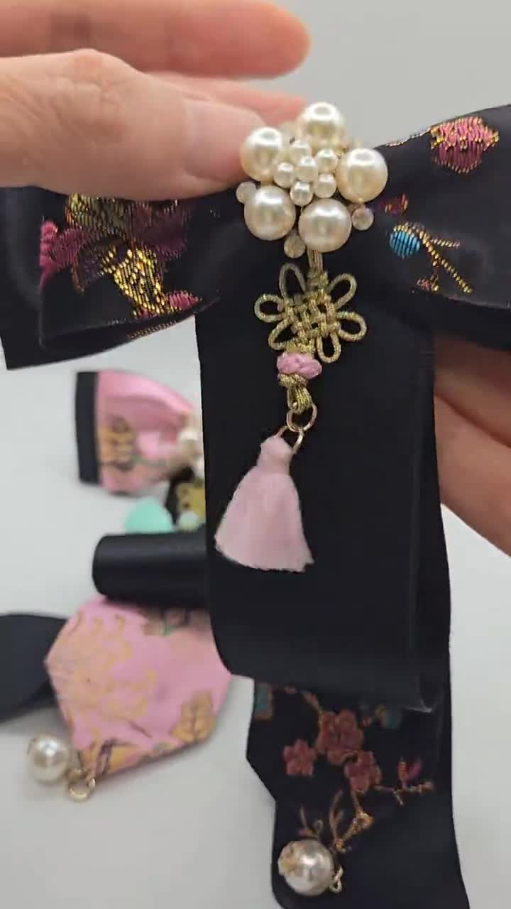 Acessórios para Hanbok coreano daenggi 댕기 Acessórios tradicionais coreanos para cabelo Danggi - Presente de Ano Novo - video poster