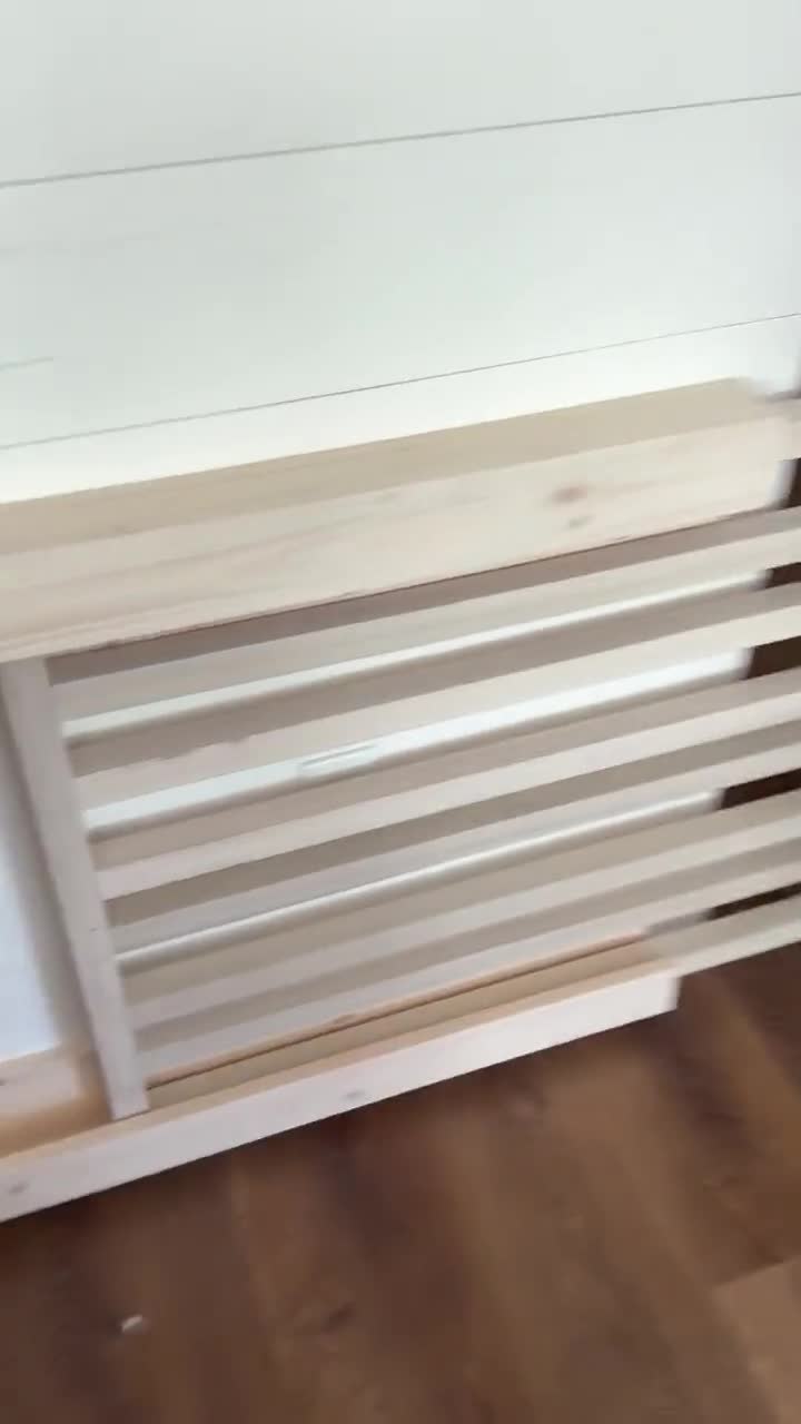 Modern Sliding Vertical Slat Baby Gate | Concealed Wood Safety Gate video poster